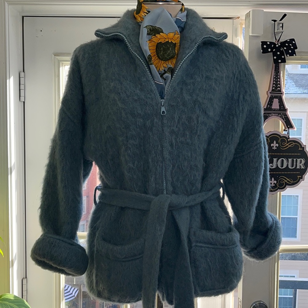Stobi Denmark RareVTGStudio 60s Teal Blue Mohair Wool Jacket